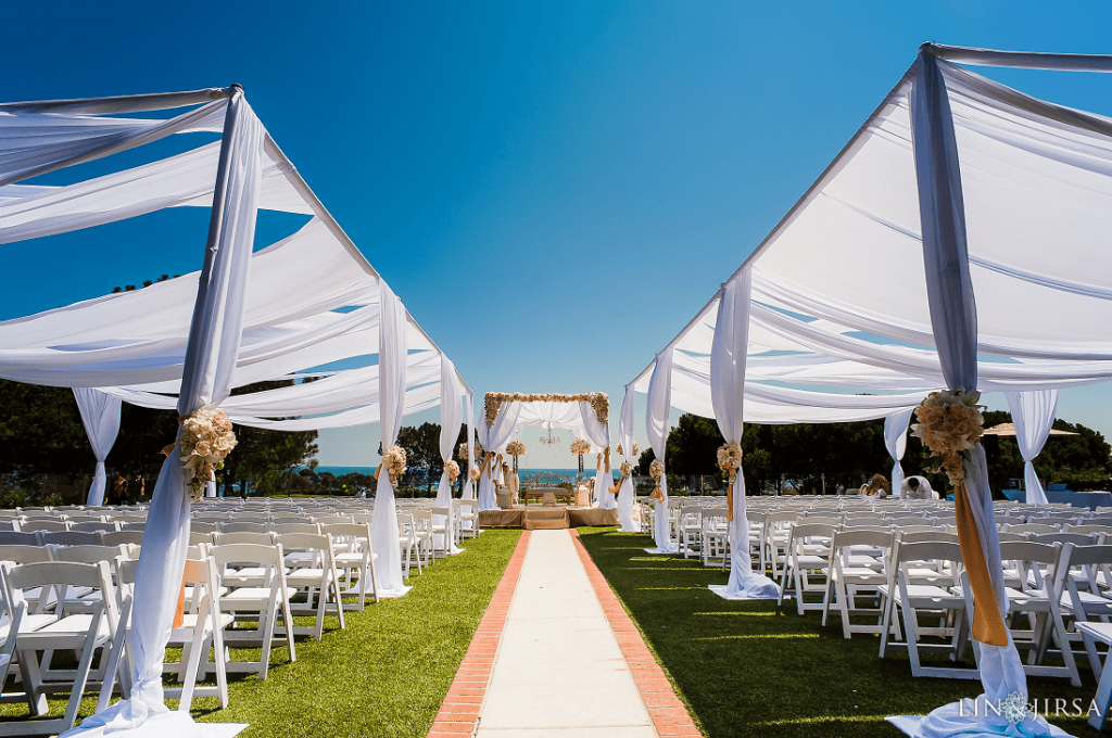 wedding with sun protective drapes