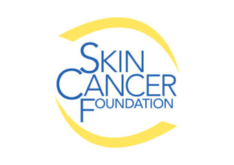 official logo of the skin cancer foundation yellow and blue